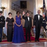 امریکی صدر باراک اوباما اور جاپانی وزیر اعظم شنزو آبے کا وائٹ  ہائوس میں گروپ فوٹو