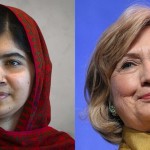 سابق امریکی وزیر خارجہ ہیلری کلنٹن اور نوبل انعام یافتہ پاکستانی طالبہ ملالہ یوسفزئی