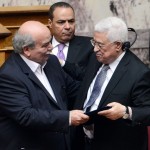 یونانی پارلیمنٹ کے صدر نکوس ووٹسس  اور فلسطینی صدر محمود عباس