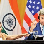 امریکی سیکریٹری خارجہ جان کیری  اور بھارتی وزیر خارجہ سشما سوراج