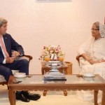 بنگلہ دیشی وزیر اعظم شیخ حسینہ اور امریکی وزیر خارجہ جان کیری