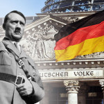 سابق جرمن ڈکٹیٹر ایڈولف ہٹلر کے انداز میں سلیوٹ کرتے ہوئے تصاویر