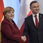 پولینڈ کے صدرانڈریے ڈوڈا  اور جرمن چانسلر انجیلا مرکل