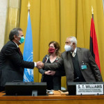 اقوام متحدہ کی سفیر اسٹیفن ویلیئم سے مذاکرات کے لیے حکومت اور منحرف رہنما کے پانچ پانچ ملٹری کمانڈرز جنیوا پہنچے تھےٍ
